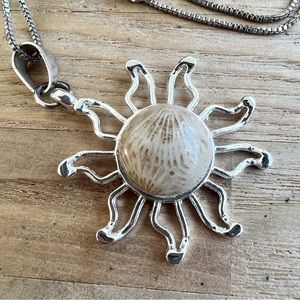 925 Sterling silver sun gemstone pendant necklace